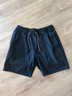 Men's Black Athletic Drawstring Shorts